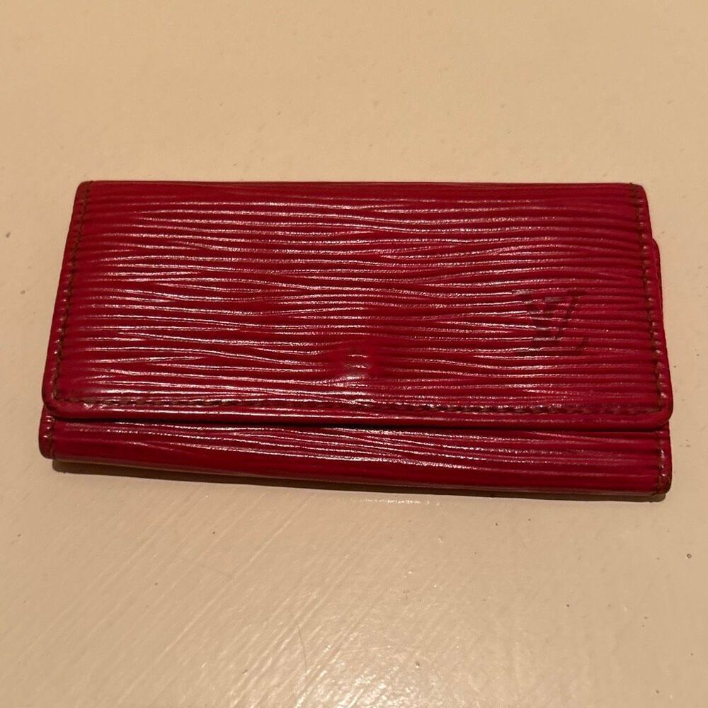 Louis Vuitton Epi Key Holder Case Red Textured 4-Key Organization Travel Luxury